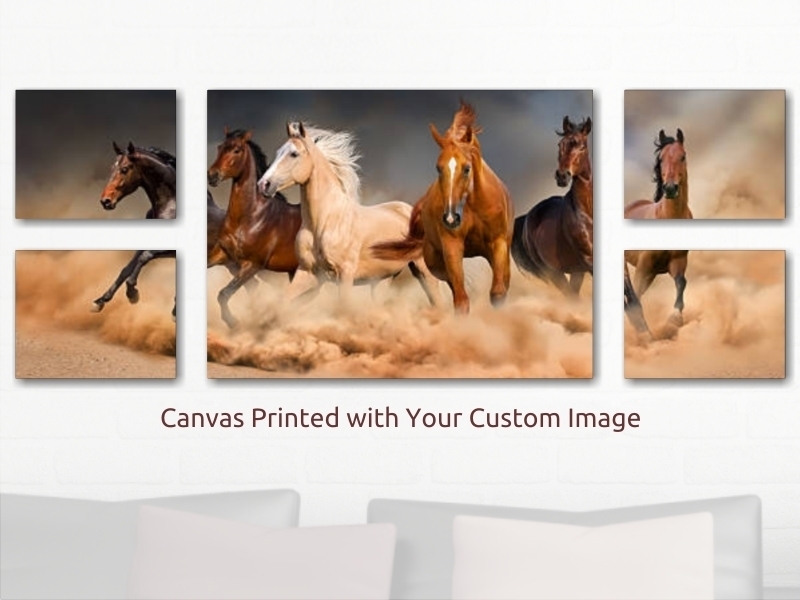 Custom five-panel gallery-wrap canvas wall art set printed by Spokane Signs and Banners