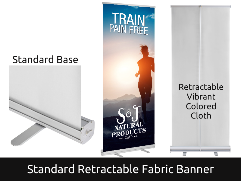 Lightweight standard retractable banner stand for tradeshow and retail display by Spokane Signs & Banners